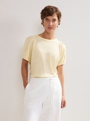Phase Eight Yellow Arabel 100% Linen Top - Image 1 of 6