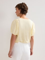 Phase Eight Yellow Arabel 100% Linen Top - Image 2 of 6