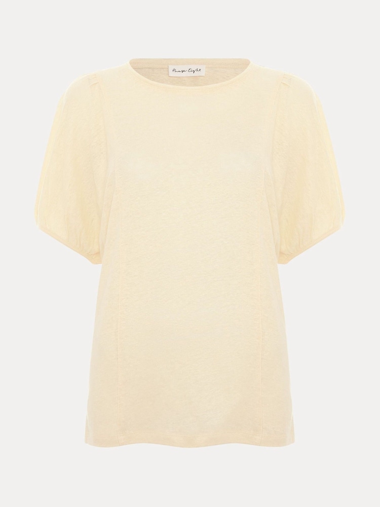 Phase Eight Yellow Arabel 100% Linen Top - Image 6 of 6