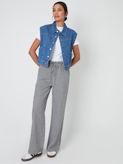 Threadbare Light Blue 100% Cotton Sleeveless Boxy Denim Jacket Vest - Image 3 of 4