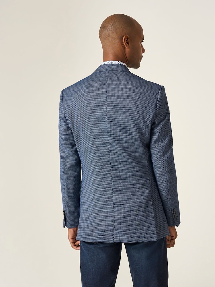 Skopes Blue Tailored Fit Doug Check Blazer Jacket - Image 2 of 7