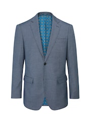 Skopes Blue Tailored Fit Doug Check Blazer Jacket - Image 5 of 7