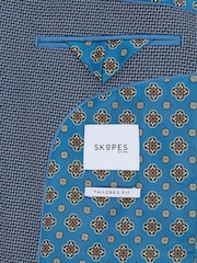Skopes Blue Tailored Fit Doug Check Blazer Jacket - Image 6 of 7