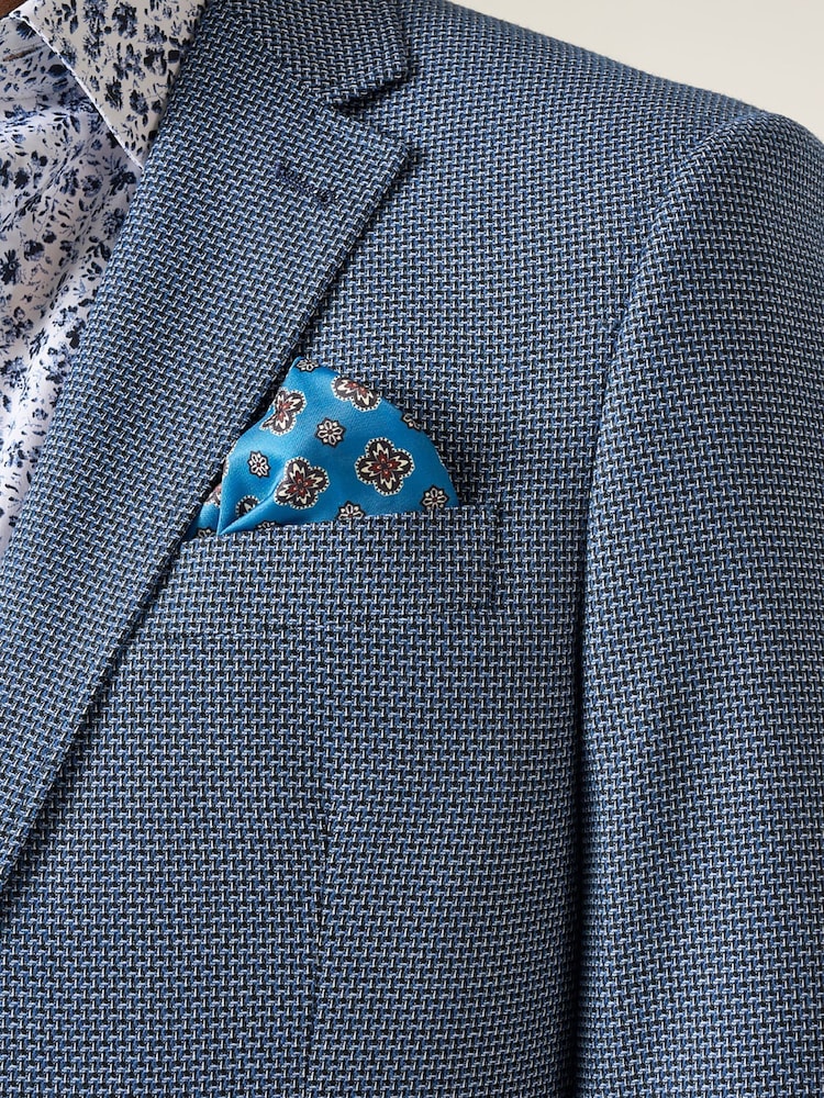 Skopes Blue Tailored Fit Doug Check Blazer Jacket - Image 7 of 7