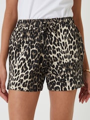 Threadbare Animal Print 100% Cotton Pull On Jersey Shorts - Image 5 of 5