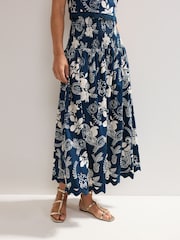 Phase Eight Blue 100% Cotton Evalina Skirt - Image 5 of 7