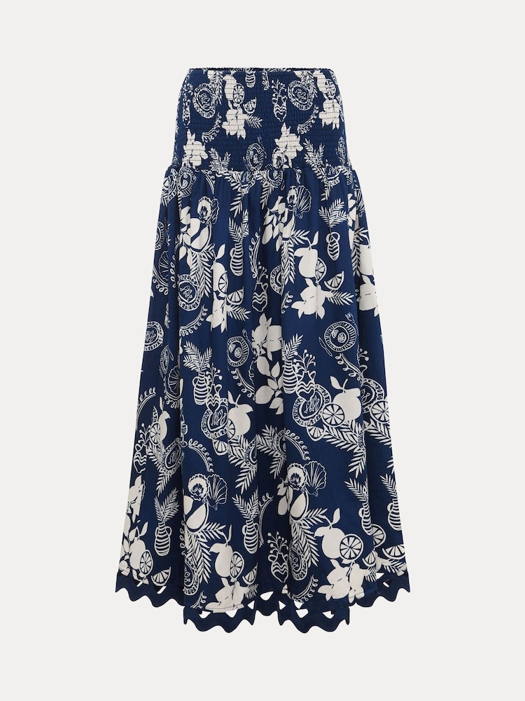 Phase Eight Blue 100% Cotton Evalina Skirt - Image 7 of 7