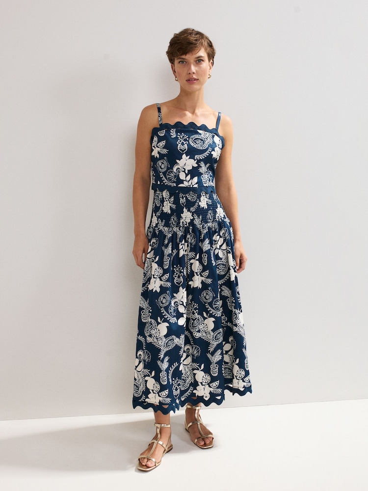 Phase Eight Blue Evalina 100% Cotton Top - Image 1 of 7