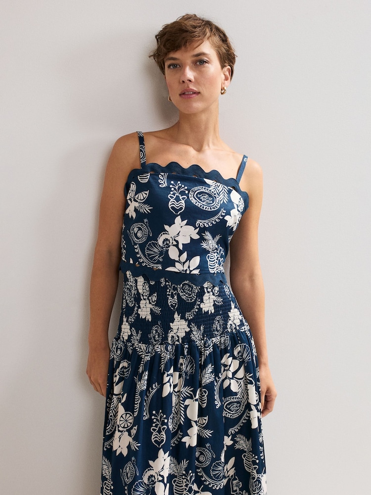 Phase Eight Blue Evalina 100% Cotton Top - Image 2 of 7