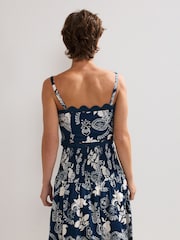 Phase Eight Blue Evalina 100% Cotton Top - Image 3 of 7