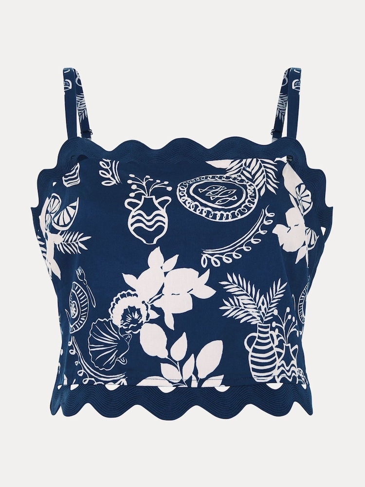 Phase Eight Blue Evalina 100% Cotton Top - Image 7 of 7