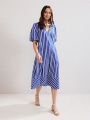 Phase Eight Blue 100% Cotton Lotty Midi Dress - Image 1 of 7