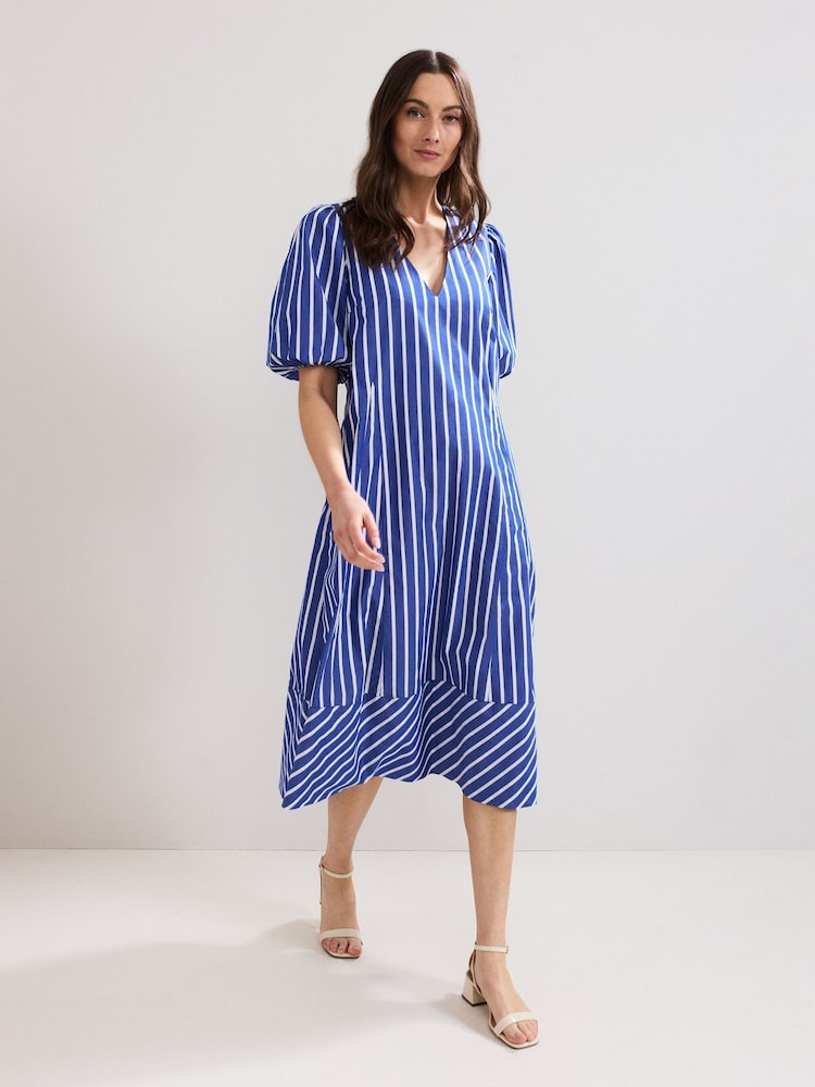 Phase Eight Blue 100% Cotton Lotty Midi Dress - Image 1 of 7