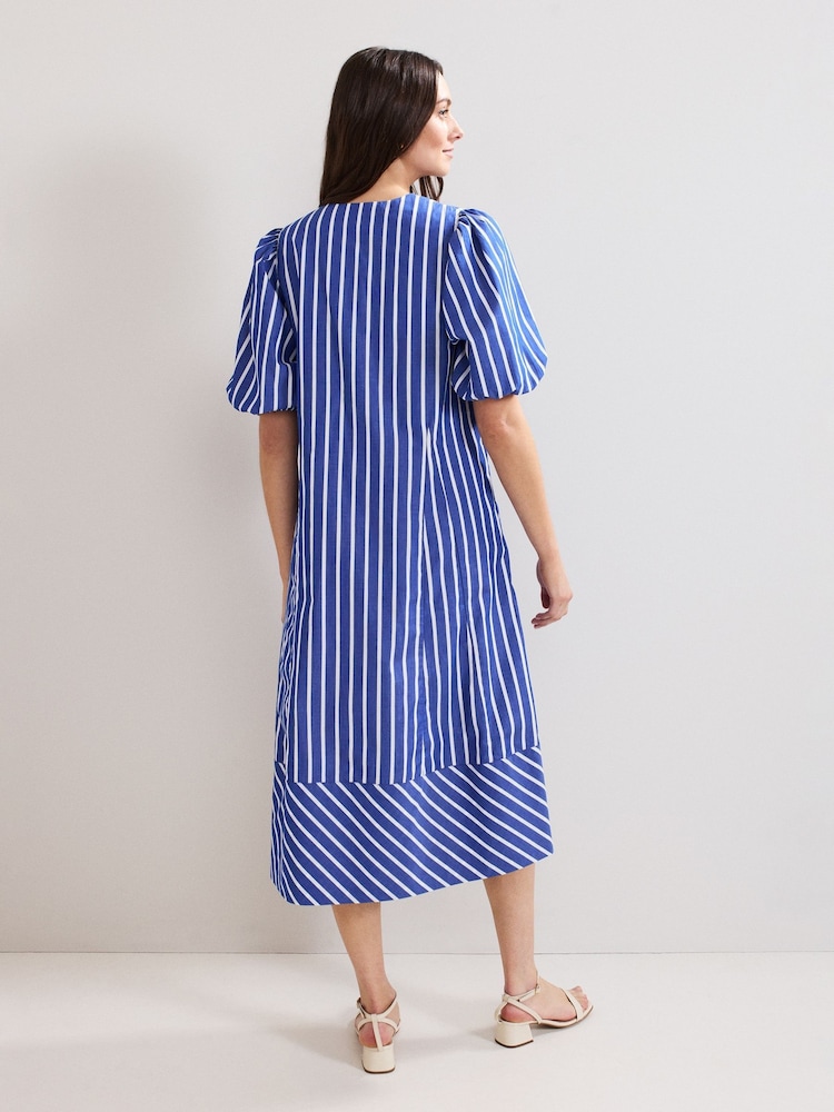 Phase Eight Blue 100% Cotton Lotty Midi Dress - Image 2 of 7