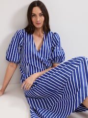 Phase Eight Blue 100% Cotton Lotty Midi Dress - Image 6 of 7