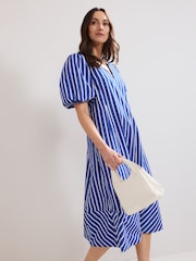 Phase Eight Blue 100% Cotton Lotty Midi Dress - Image 7 of 7
