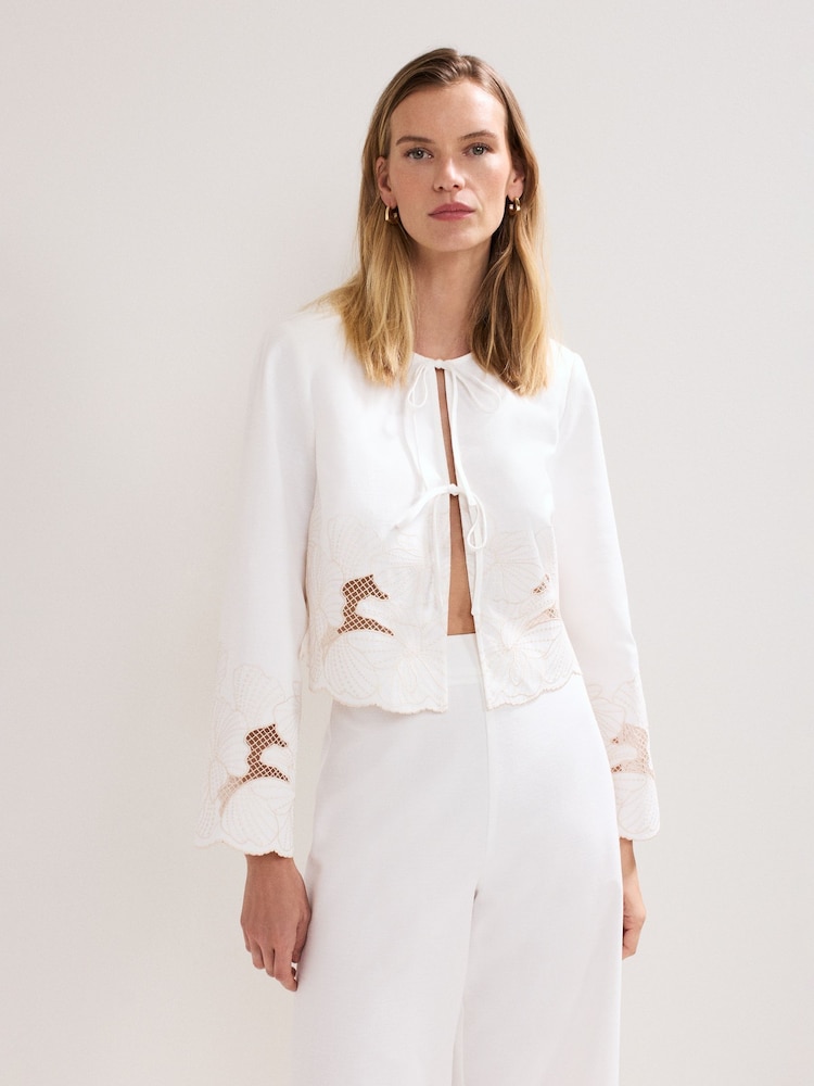 Phase Eight White 100% Cotton Svea Jacket - Image 1 of 7