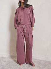 Rose Pink N.Premium Wide Leg Joggers - Image 1 of 8