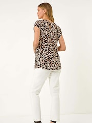 Roman Animal Pleated Animal Print Shell T-Shirt - Image 2 of 5