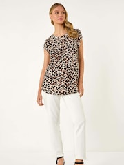 Roman Animal Pleated Animal Print Shell T-Shirt - Image 3 of 5