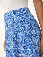 Roman Blue Abstract Crinkle Print A-Line Skirt - Image 5 of 5