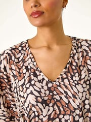 Roman Abstract Print V-Neck Stretch Blouse - Изображение 5 из 5
