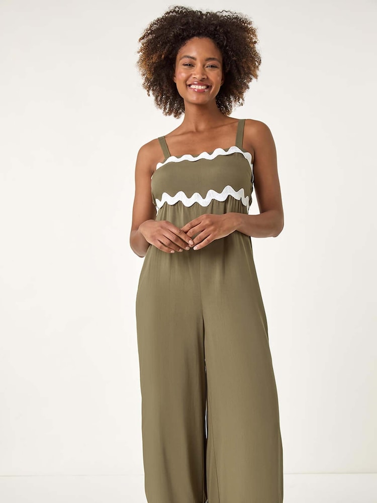 Roman Green Ric Rac Strap Detail Jumpsuit - Image 2 of 5