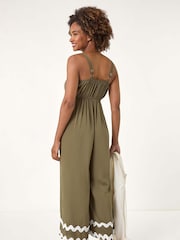 Roman Green Ric Rac Strap Detail Jumpsuit - Image 3 of 5