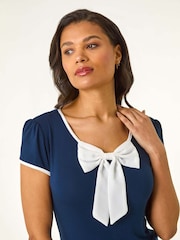 Roman Blue Bow Front Stretch T-Shirt - Image 2 of 5