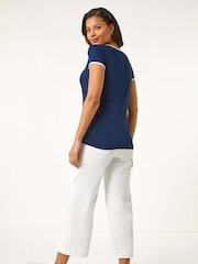 Roman Blue Bow Front Stretch T-Shirt - Image 3 of 5