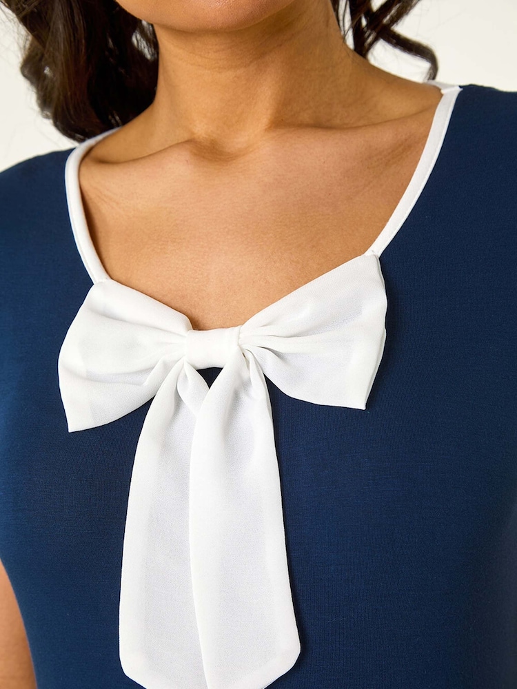 Roman Blue Bow Front Stretch T-Shirt - Image 5 of 5