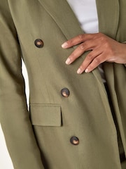 Roman Green Double Breasted Collar & Revere 100% Cotton Jacket - Image 5 of 5