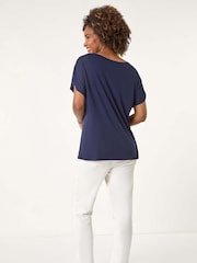 Roman Blue Hotfix Embellished Stretch T-Shirt - Image 3 of 5