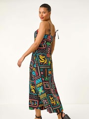 Roman Black Postcard Ric Rac Midi Dress - Image 3 of 5