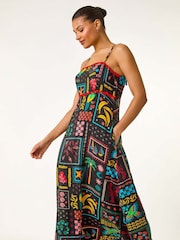 Roman Black Postcard Ric Rac Midi Dress - Image 4 of 5