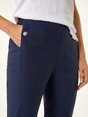Roman Blue Contrast Stripe Cropped Trousers - Image 5 of 5