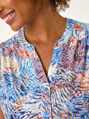 Roman Orange Leaf Burnout Print Vest Top - Image 5 of 5