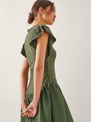 Monsoon Green Dee Drop Waist Midi Dress - Image 2 of 5