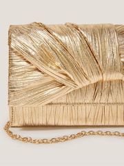 Monsoon Natural Mia Pleated Metallic Clutch Bag - Image 3 of 4
