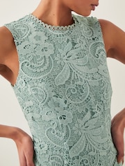 Monsoon Green Gianna Sleeveless Lace Midi Dress - Image 4 of 5