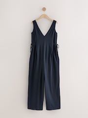 Navy Jersey V-Neck jumpsuit - Image 1 of 3