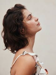 Cream/Red Floral Summer Frill Midi Slip Dress - Image 5 of 8