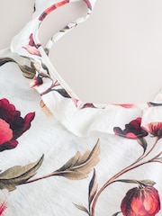 Cream/Red Floral Summer Frill Midi Slip Dress - Image 7 of 8