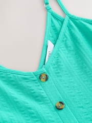 Verde aguamarina - Vestido a media pierna de punto con botones - Imagen 6 de 7