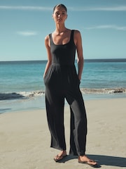 Black Jersey Jumpsuit - Image 1 of 6