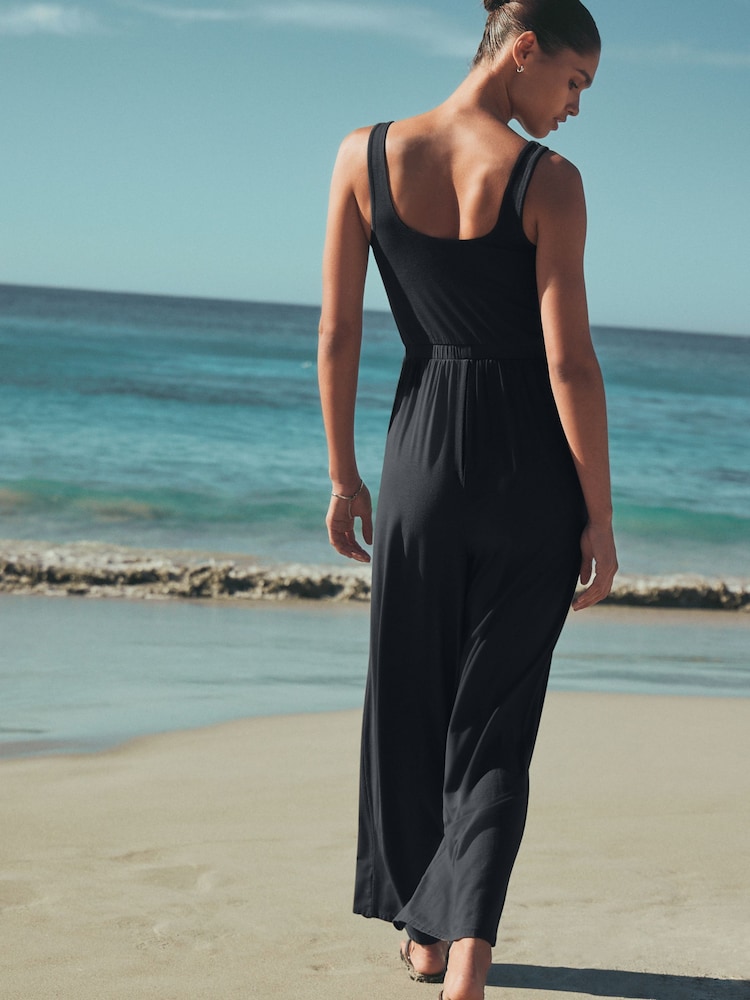 Black Jersey Jumpsuit - Image 2 of 6