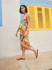 Imprimé citron multicolore - Robe d'été mi-longue à enfiler - Image 2 sur 8