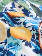 Blau/Weiß Zitronenprint - Weites Maxikleid - Bild 8 von 8