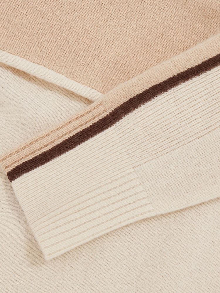 Reiss Cream/Neutral Anne Wool-Blend Colour-Block Jumper With Cashmere - Image 6 of 6 Reiss Cream/Neutral Anne Wool-Blend Colour-Block Jumper With Cashmere - Image 6 of 6