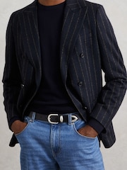 Reiss Black Jonny Leather Western Belt - Image 2 of 4